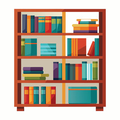 Minimalist Bookcase Vector Illustration
