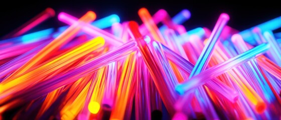 Vibrant Neon Glowsticks: A Symphony of Colors