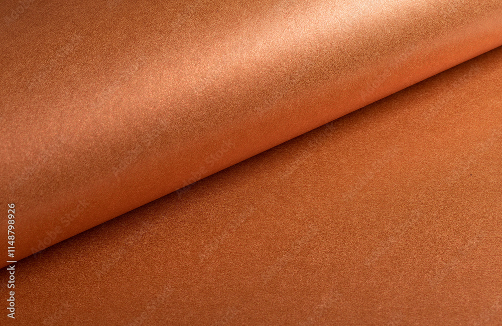 Fototapete copper and rust paper texture with a glossy metallic finish, featuring warm earthy tones of orange, 