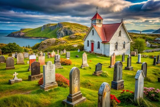 Brigus Newfoundland St. George's Church Cemetery - Historic Headstones Candid Photography