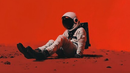 An Astronaut Contemplates the Red Planet