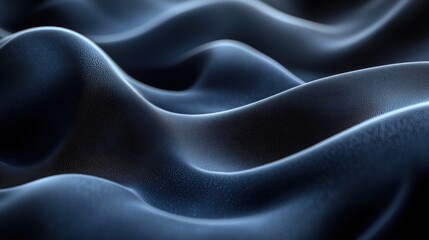 Obraz premium Abstract metallic waves with dark textured surface and fluid movement