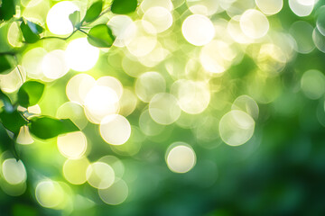 Obraz premium Nature of green leaf in garden at summer. Natural green leaves plants using as spring background cover page environment ecology or greenery wallpaper