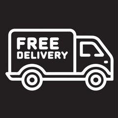 Minimalist Delivery Vehicle with Free Delivery Text for Business Use
Flat Truck Outline Highlighting Free Shipping for E-commerce Projects