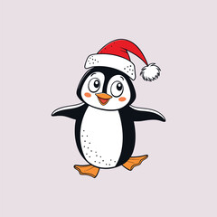 Merry Christmas Penguin vector illustration pen tools art design