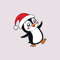 Merry Christmas Penguin vector illustration pen tools art design
