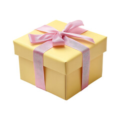 Obraz premium Elegant gift box with attractive ribbon for celebration isolated on a transparent background.