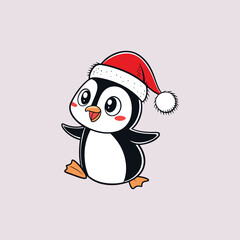 Merry Christmas Penguin vector illustration pen tools art design