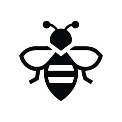 Simple Black and White Bee Icon