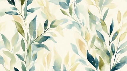 Nature-inspired watercolor leaves artwork home decor botanical art aesthetic vibes serene atmosphere artistic expression