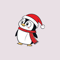 Merry Christmas Penguin vector illustration pen tools art design