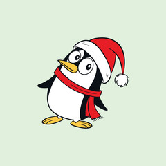 Merry Christmas Penguin vector illustration pen tools art design