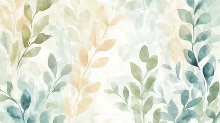 Gentle leaf patterns abstract nature art digital wallpaper soft colors aesthetic view serenity concept for relaxation