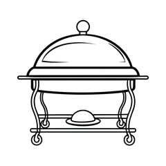 Editable Buffet Server Outline Vector Graphic
