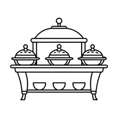 Editable Buffet Server Outline Vector Graphic