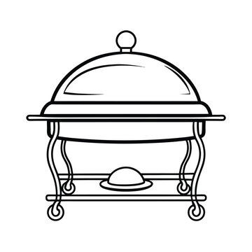 recommend clip art: Editable Buffet Server Outline Vector Graphic
