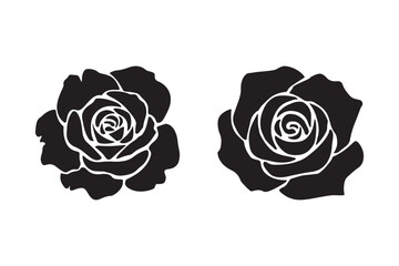 Black Rose Silhouettes Perfect for Clipart, T-Shirt, and Craft Design