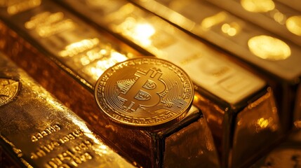 Cryptocurrency and gold investment trends financial market image digital economy close-up wealth preservation