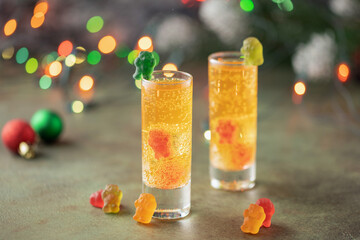 Festive Drink Gummy Shot. Vodka Infused Gummi Bears