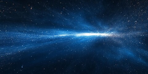 Naklejka premium Dark blue grainy background, glowing abstract light noisy texture banner header cover design, Generative AI