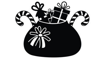 Santa's Bag Overflowing with Gifts