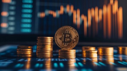 Bitcoin trading trends global financial market digital currency online close-up cryptocurrency investment insights