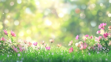 Fototapeta premium Vibrant floral bloom enchanted garden nature photography lush environment close-up view beauty of spring