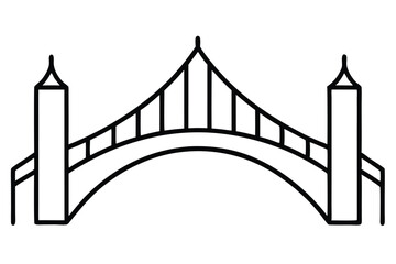 Bridge design line art vector illustration