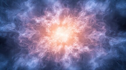 Fototapeta premium Real smoke exploding outwards with center space. Dramatic smoke or fog effect for spooky Halloween background or wallpaper. 