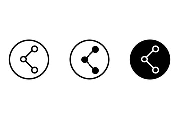 Icon set of link. Link, share link, external link black vector icon set. for mobile concept and web design. vector illustration