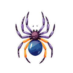 Obraz premium Cartoon Spider Illustration Purple, Orange, Blue, Eight Legs