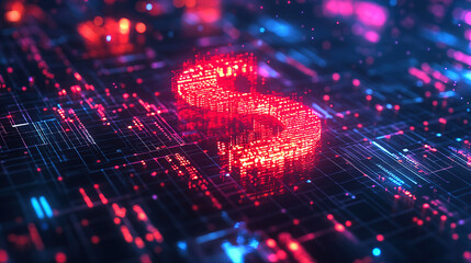 Fintech Icon Highlighted on Digital Financial Background