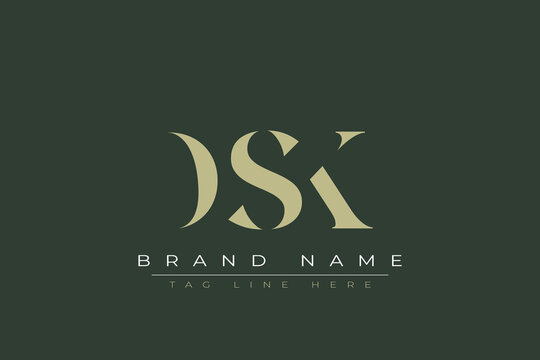DSK abstract letter logo design. This logo is designed by three abstract letters. 