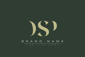 DSP abstract letter logo design. This logo is designed by three abstract letters. 