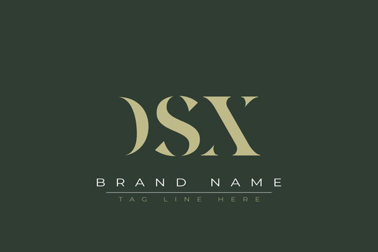 DSX abstract letter logo design. This logo is designed by three abstract letters. 