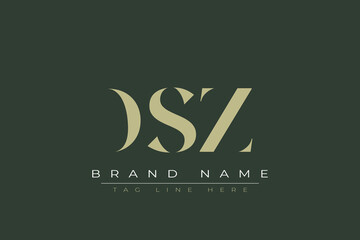 DSZ abstract letter logo design. This logo is designed by three abstract letters. 