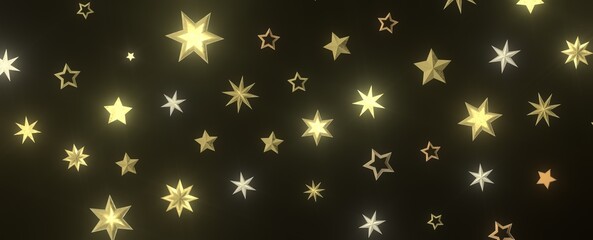 Stars - Festive christmas card. Isolated illustration white background. -