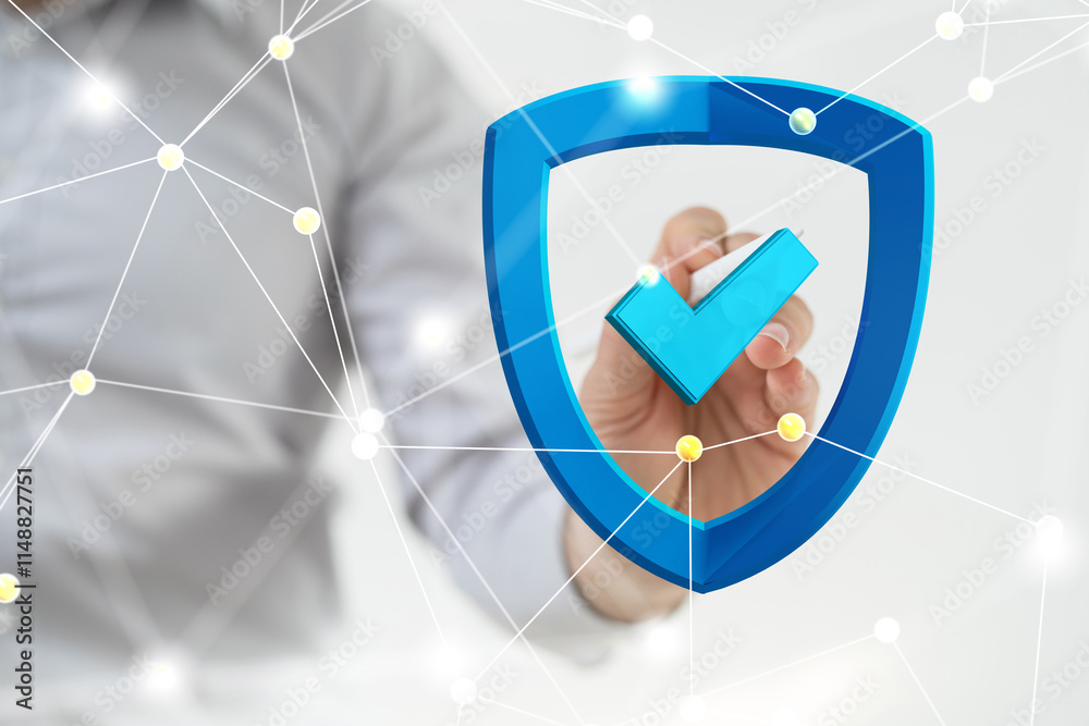Poster security data code digital concept