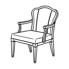 Editable Chair Outline Vector Graphic