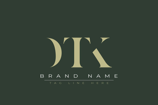 DTK abstract letter logo design. This logo is designed by three abstract letters. 