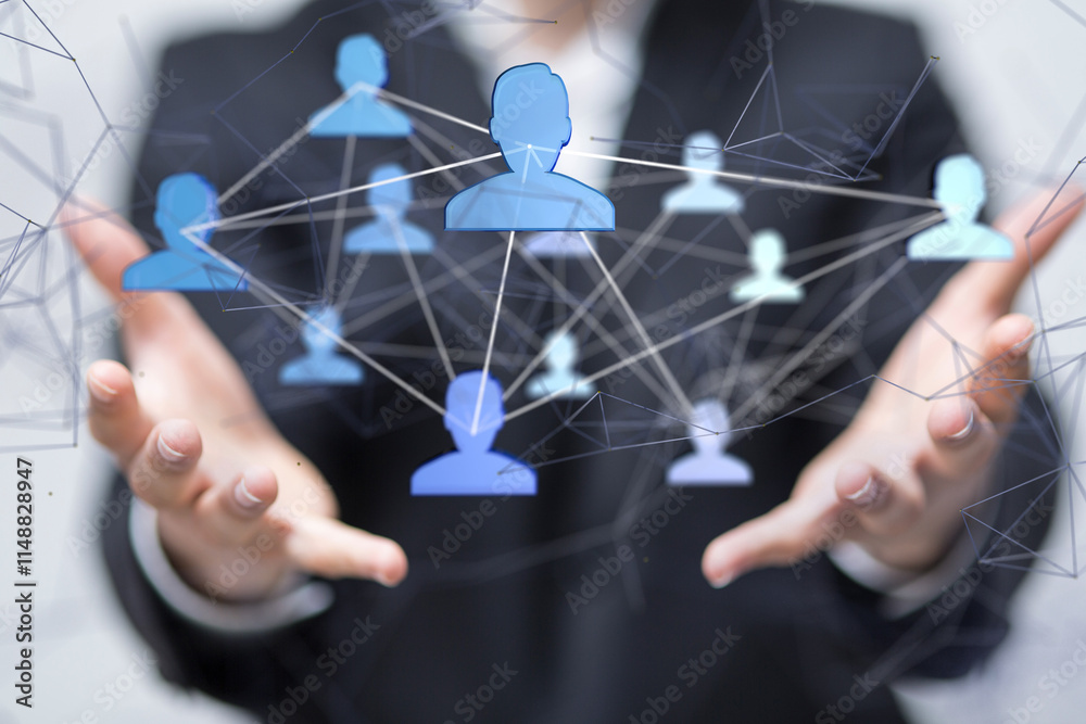 Poster Abstract network of physical devices on the Internet using a network connection with statistics numbers 3d illustration - neural network exposure digital