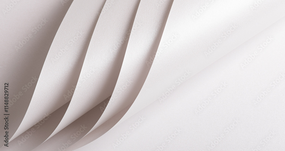 Aufkleber White paper texture with a frosted metallic finish in cool silver and gray tones. The glossy sheen, sleek gradient, and wavy patterns create an elegant, minimalist design, perfect