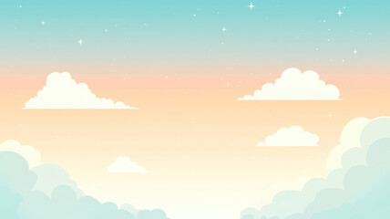 Fototapeta premium A serene gradient sky background transitioning from pale orange to soft blue, creating a calm and atmospheric vibe, perfect for outdoor themes and nature-inspired designs.
