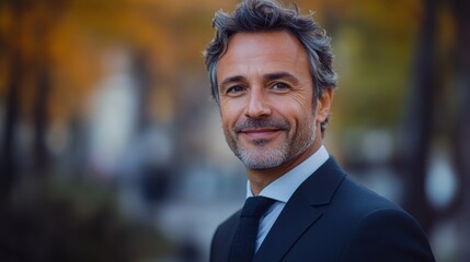 Middle-aged French man with a business suit and a confident grin.