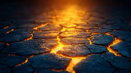 desolate, dry, and burned planet symbolizing the devastating effects of climate change. The cracked earth and lack of water represent environmental collapse, chaos, and the urgency of conservation eff