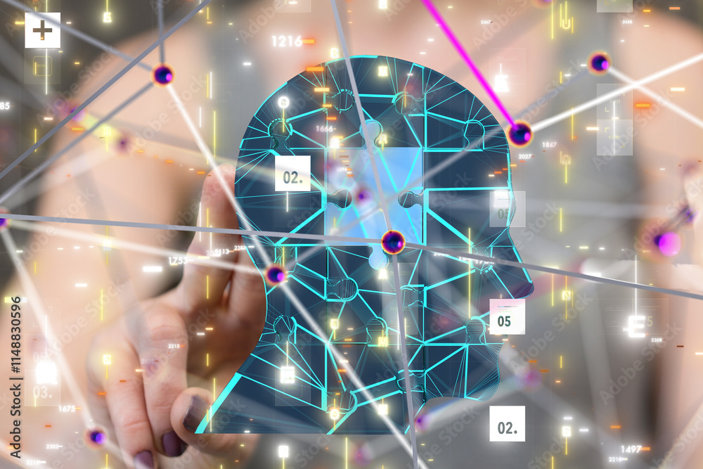 Aufkleber digital medical futuristic interface 3D rendering - 3d