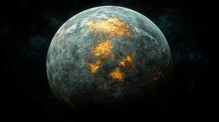 desolate, dry, and burned planet symbolizing the devastating effects of climate change. The cracked earth and lack of water represent environmental collapse, chaos, and the urgency of conservation eff