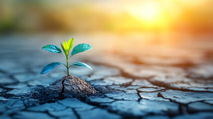 desolate, dry, and burned planet symbolizing the devastating effects of climate change. The cracked earth and lack of water represent environmental collapse, chaos, and the urgency of conservation eff