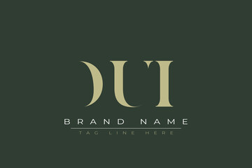 DUI abstract letter logo design. This logo is designed by three abstract letters. 