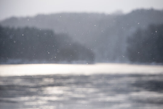 Snowing in the nature